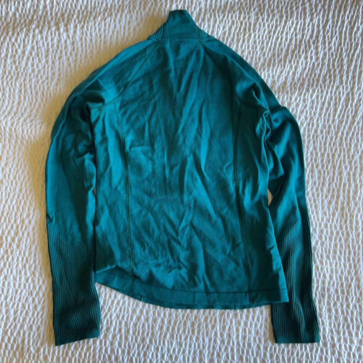 SmartWool Sweater Womens S Green Pullover Mock Neck 1/4 Zip Lightweight