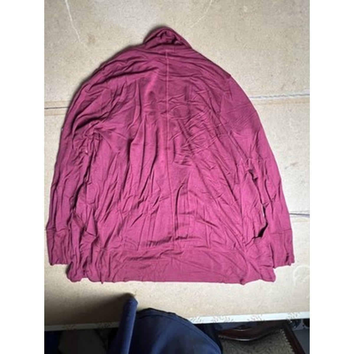 Athleta Sweater Womens L Red Wrap Lightweight Open Stretch Modal Raglan Collared