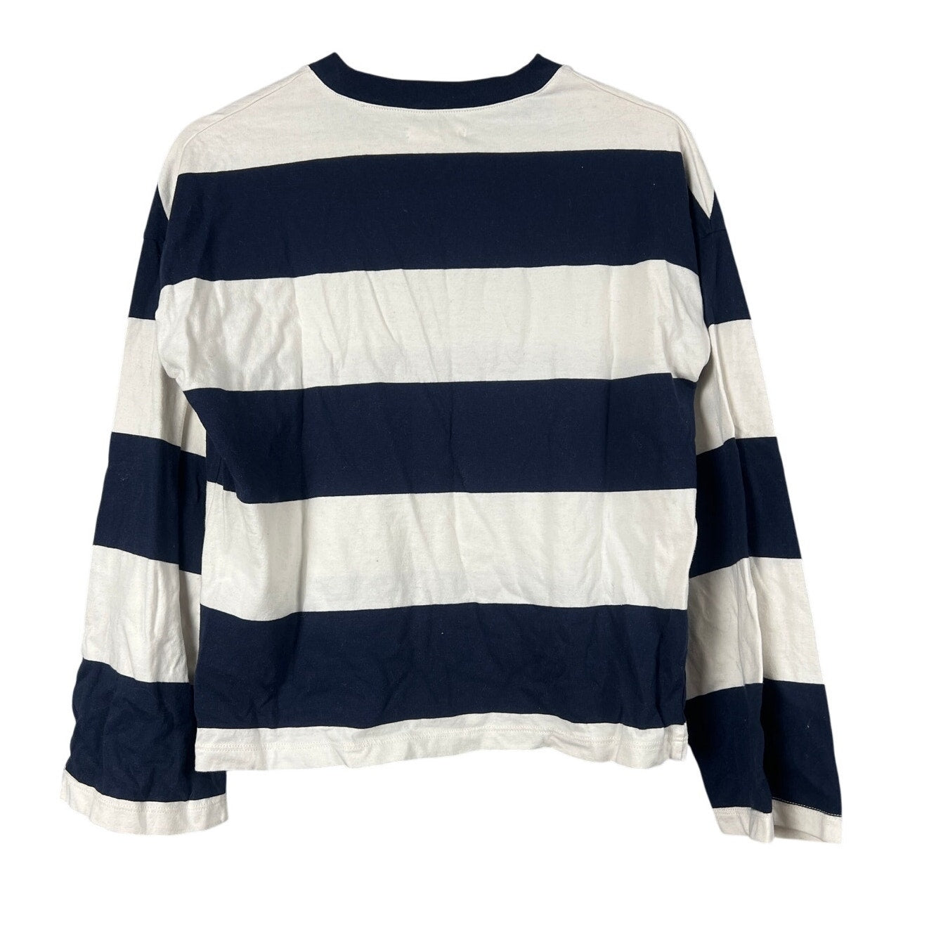 Madewell Blue & White Striped Flare Sleeved Top Size S
