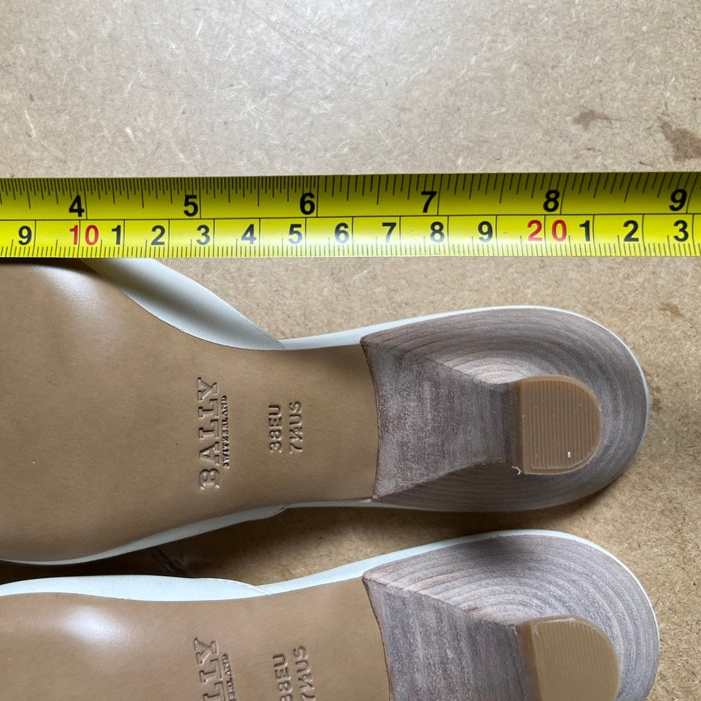 Bally Of Switzerland White Heel Sandals Women Size 7.5