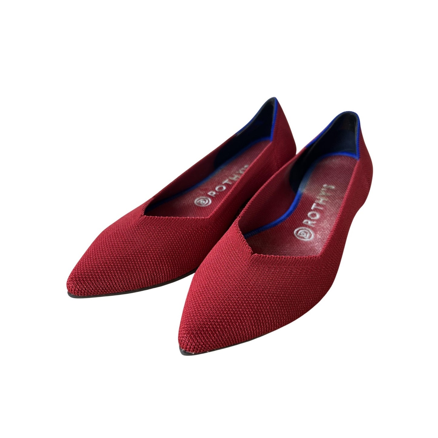 Rothy's Shoes Womens Size 10.5 Red The Point Pointed Toe Knit Flats Cushioned