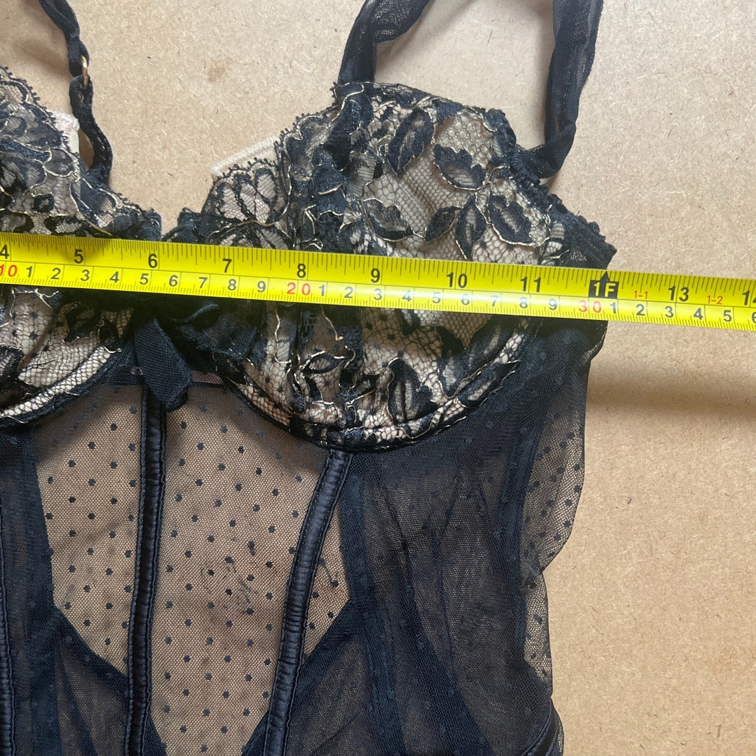 Victoria’s Secret Very Sexy Baby Doll Lace Sheer Black 34C
