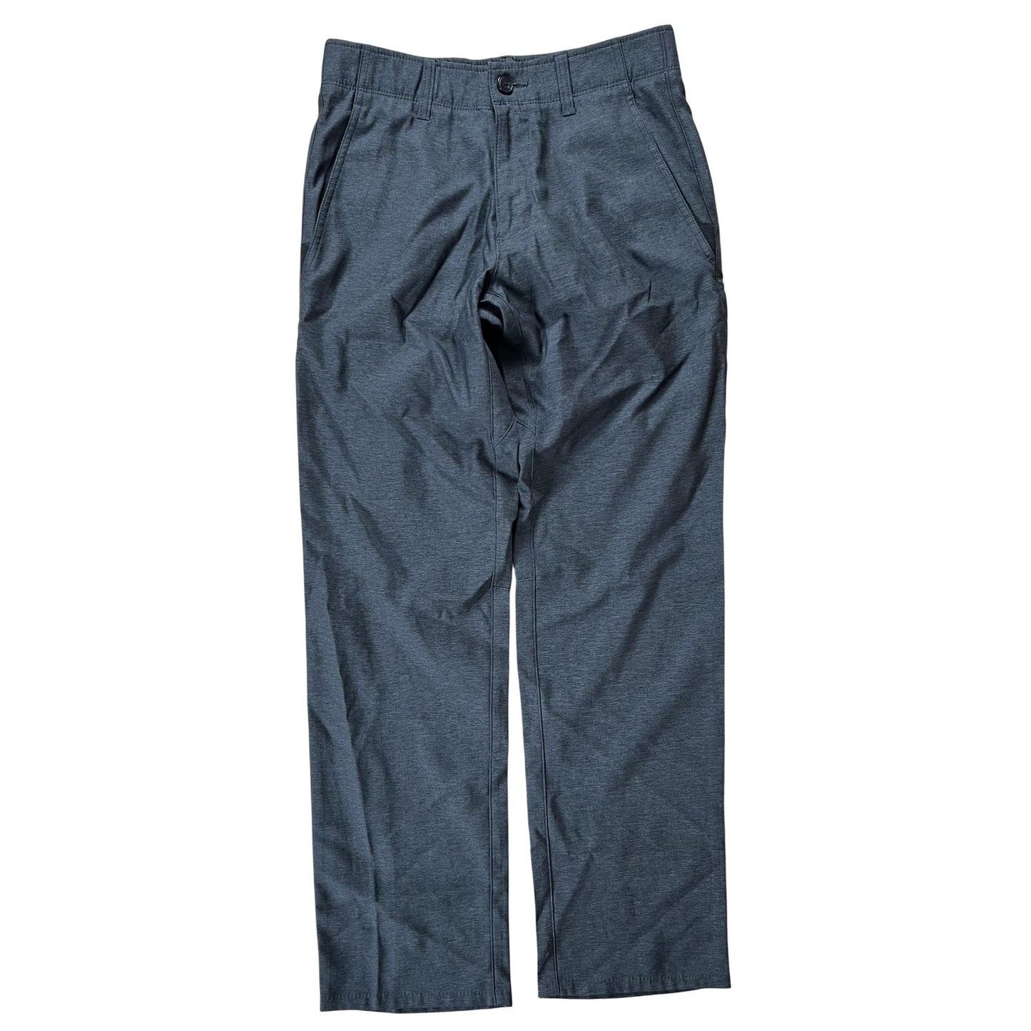 Haggar Mens 29 Gray Chino Athletic Straight Flat Front Stretch H26 Move