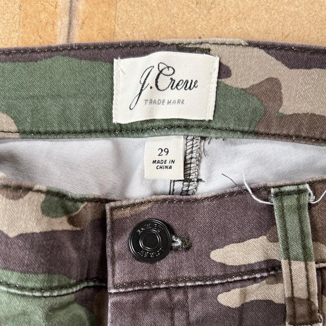 J.Crew Y2K Camouflage Cargo Pants Womens 29 Green Pockets Utility Gorpcore