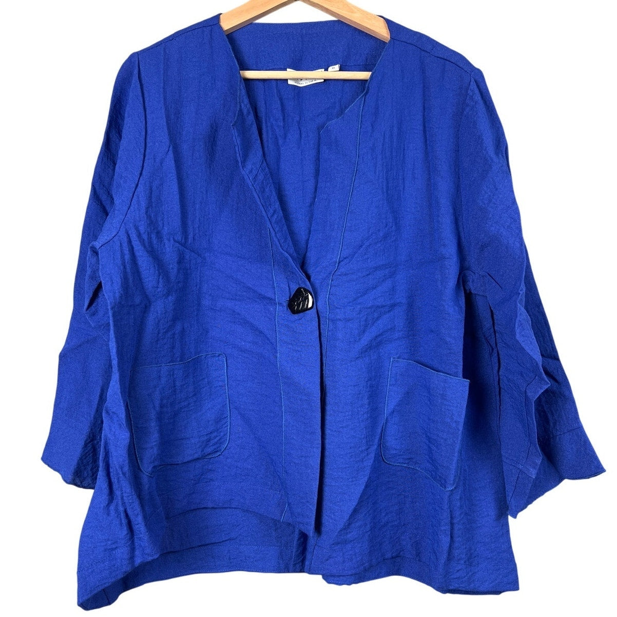 Habitat Women’s Jacket Size M Blue Pockets Button Boho Coastal Grandma