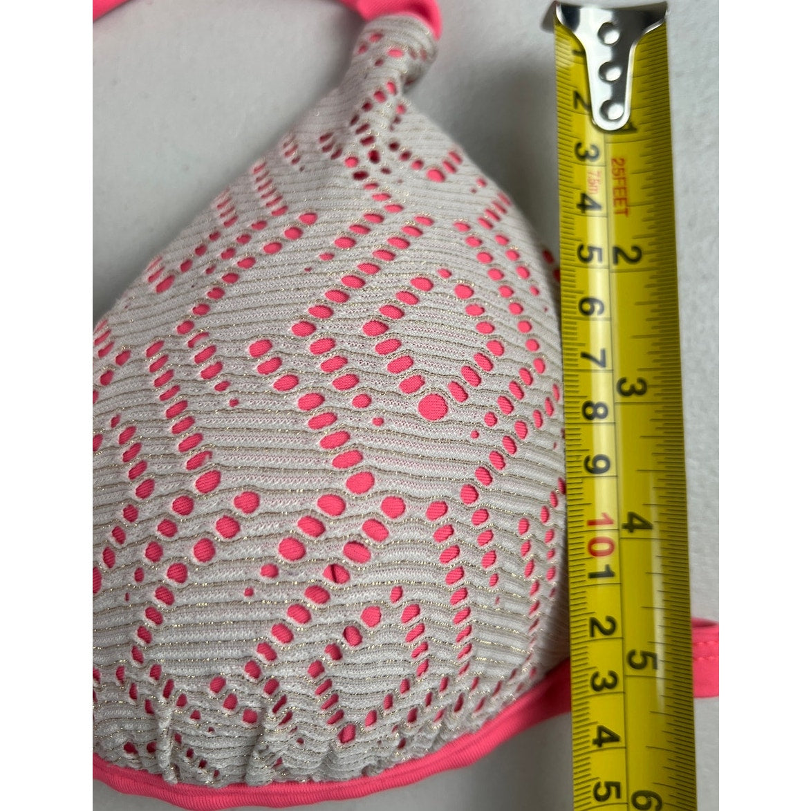Hula Honey Small Swim Top Pink & White Tribal