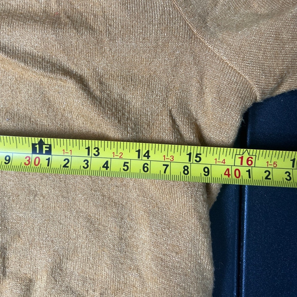 Madewell XS Puff-Sleeve Scoopneck Top Mustard Long Sleeve Women’s