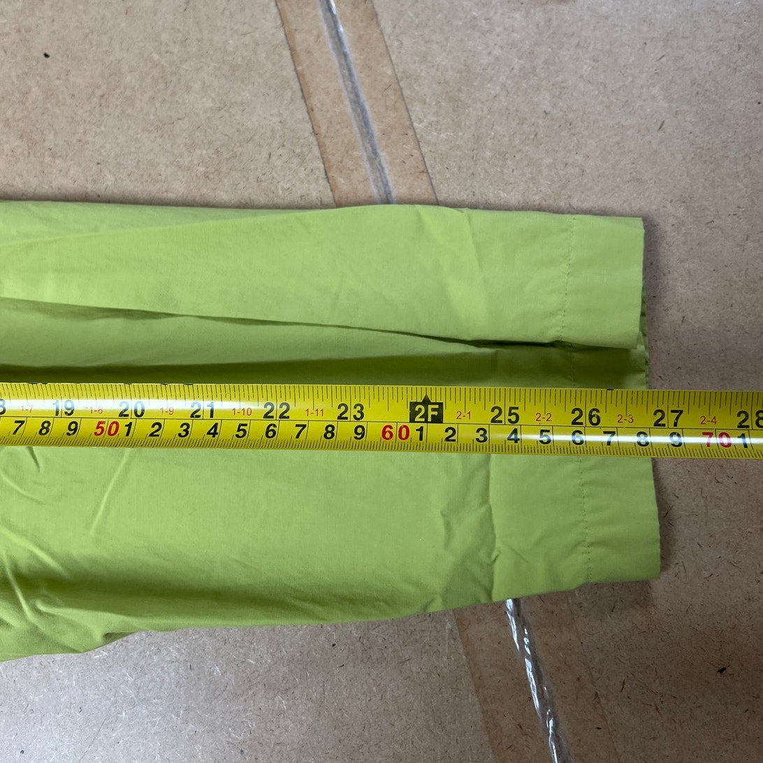 Eileen Fisher Chartreuse Hooded Light Weight Cotton/Nylon Size Large Jacket