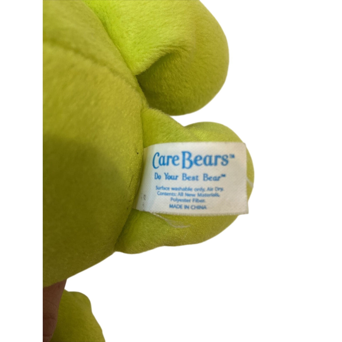 Care Bear Plush Kite Bright Green Do Your Best Teddy Bear 8" 2003 Stuffed #A49