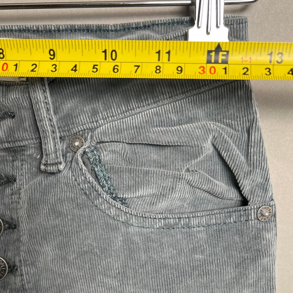 Free People We The Free Size 24 Women Corduroy Skinny Pants Gray