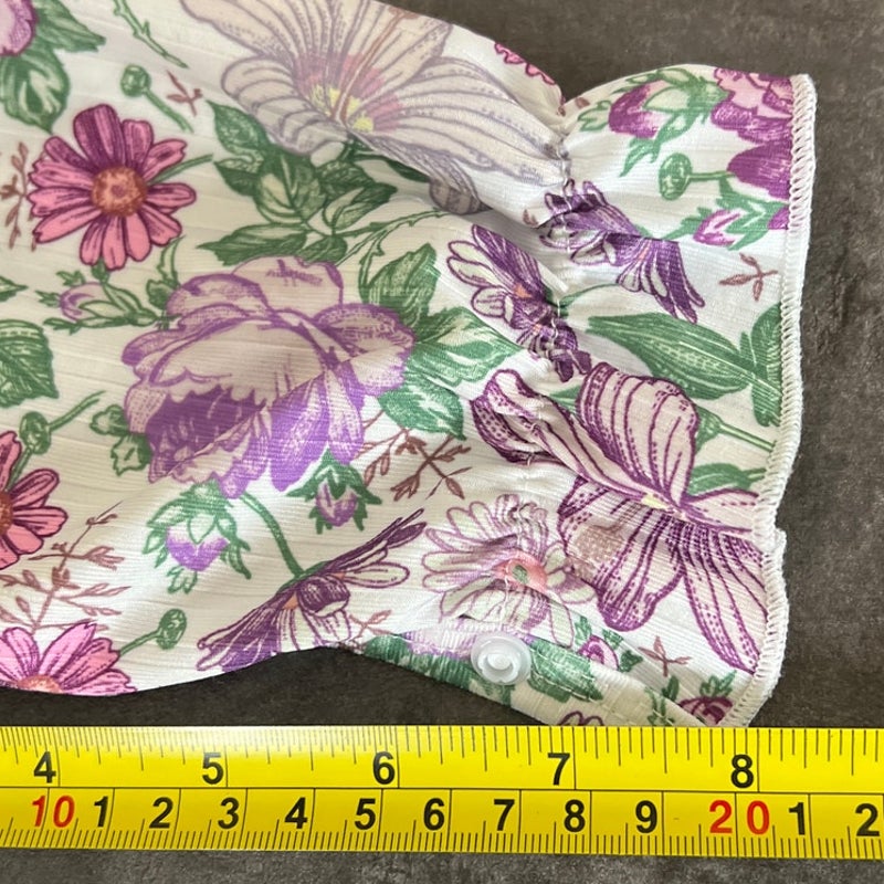 PatPat 3-6M Ruffled One Piece Floral Toddler