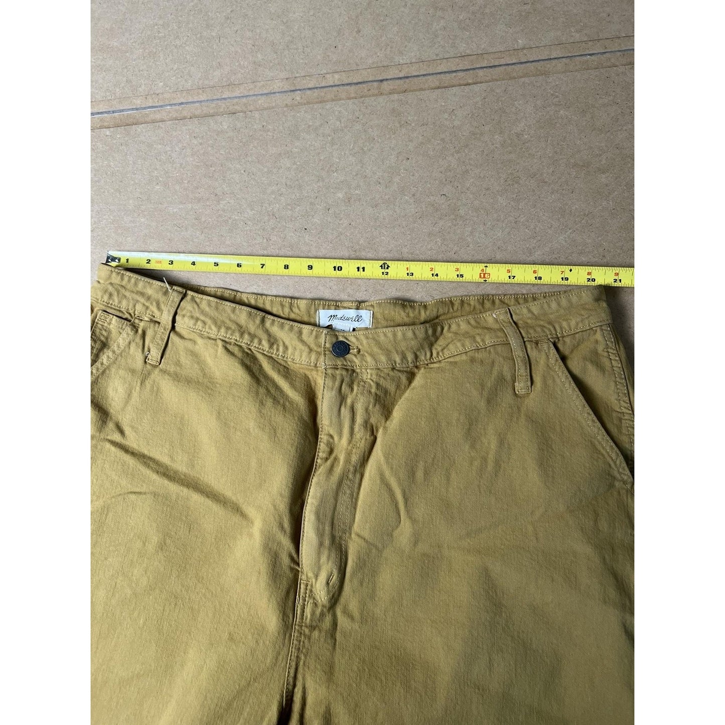 Madewell Pants Womens 36 Yellow Chino Straight Cotton Twill Pockets Stretch