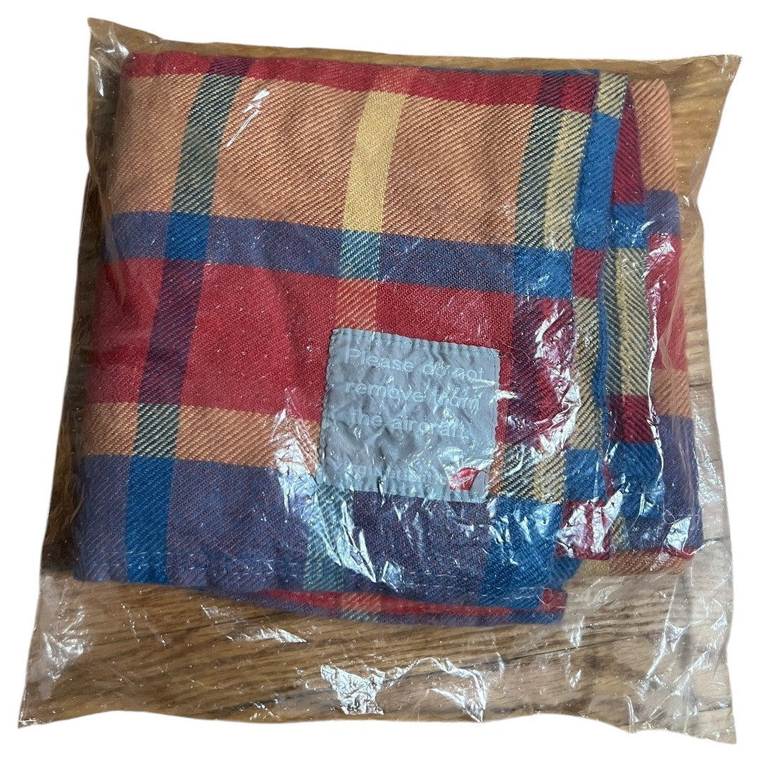 Virgin Atlantic Airlines Plaid Blanket SEALED 1lb NWT