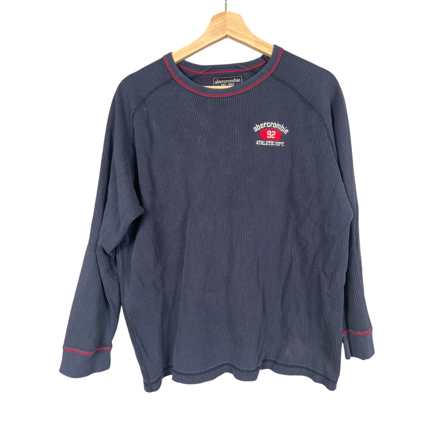 Abercrombie & Fitch Size XL Navy Thermal Long Sleeve 100% Cotton