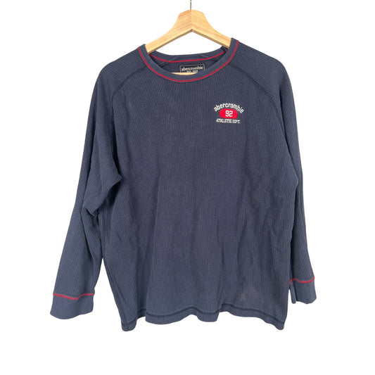 Abercrombie & Fitch Size XL Navy Thermal Long Sleeve 100% Cotton