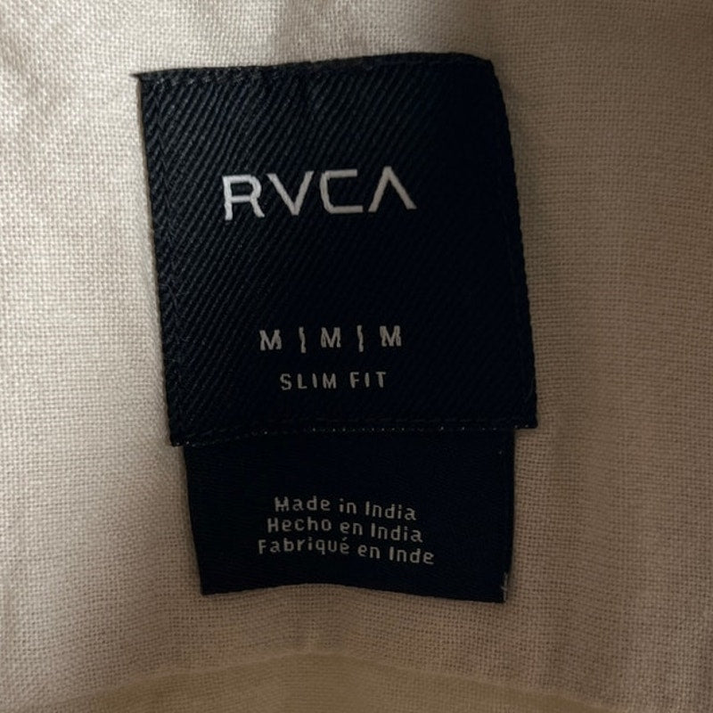RVCA Mens Size M Oxford Short Sleeve Button Down With Embroidered Print Shirt