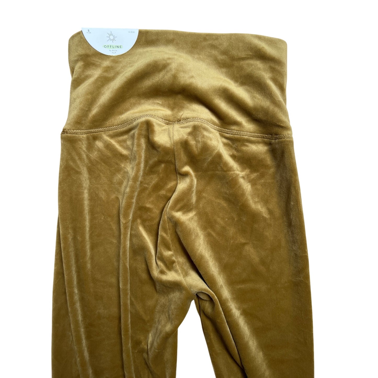 NWT Offline Aerie Gold Velvet Women Leggings Size Small