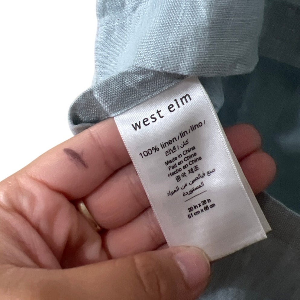 West Elm Light Blue Pillow Case *Dimension In Picture*