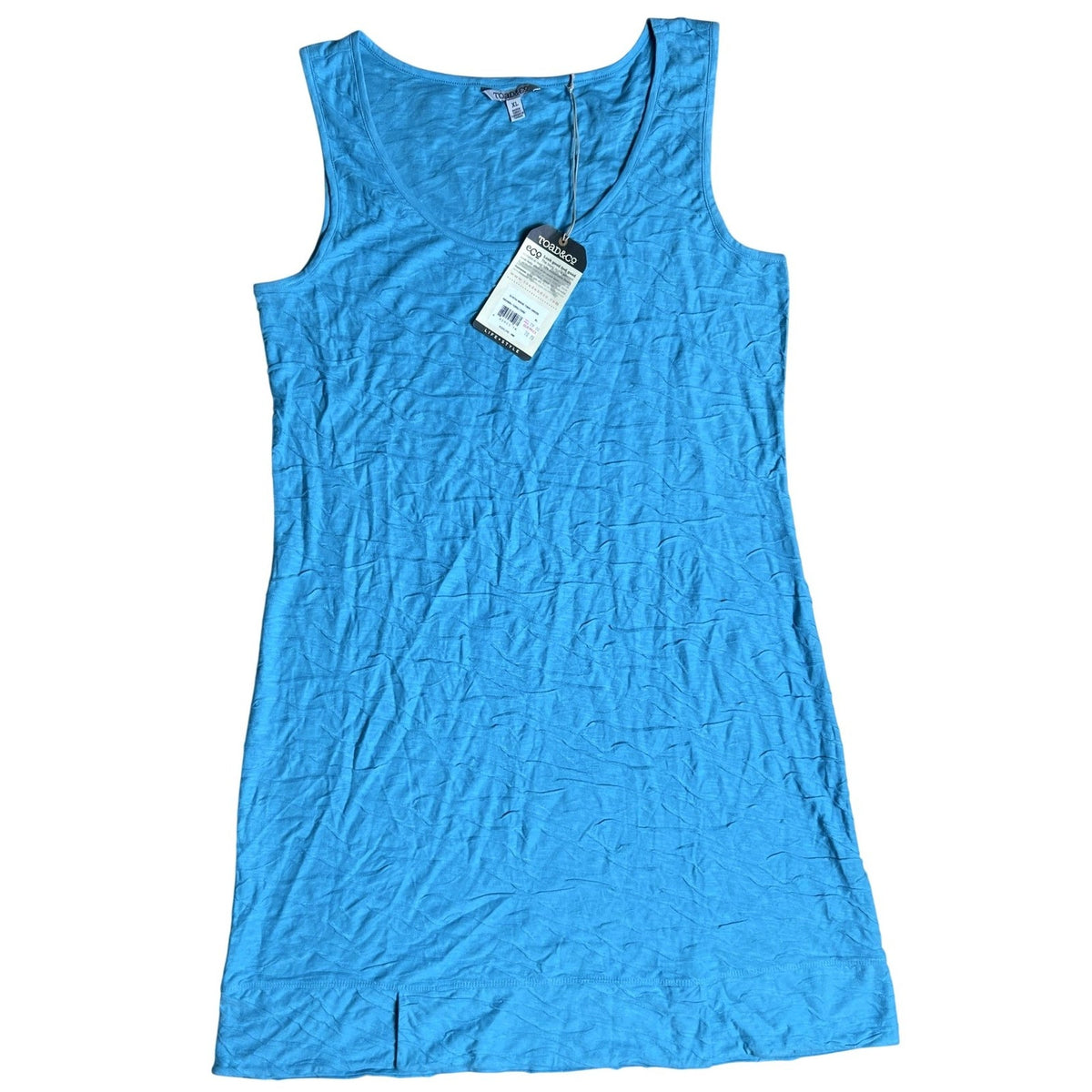 NWT Toad&Co Dress Womens XL Blue Scoop Neck Sundress Lightweight Travel Fitted