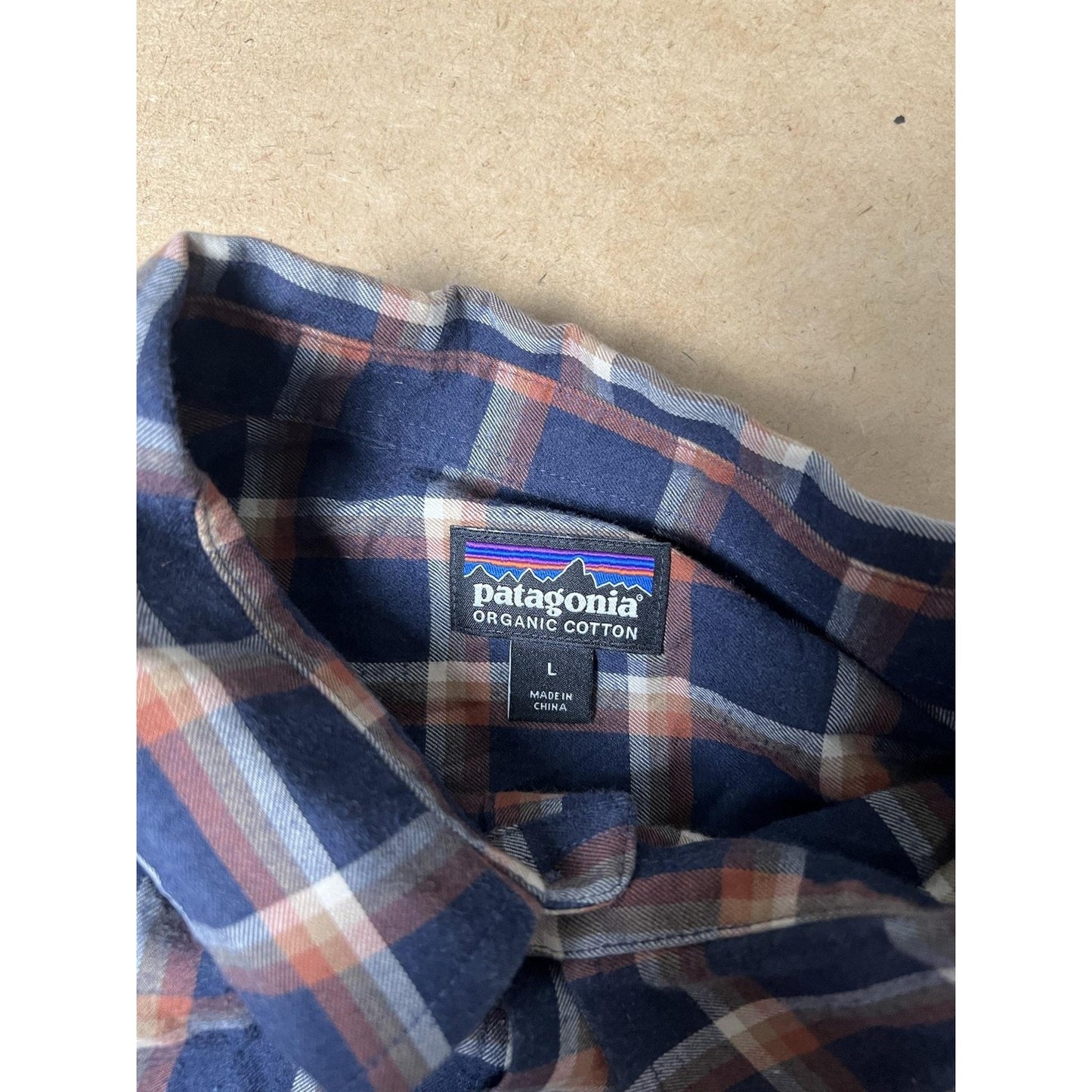 Patagonia Shirt Mens L Blue Plaid Long Sleeve Flannel Button Up Casual