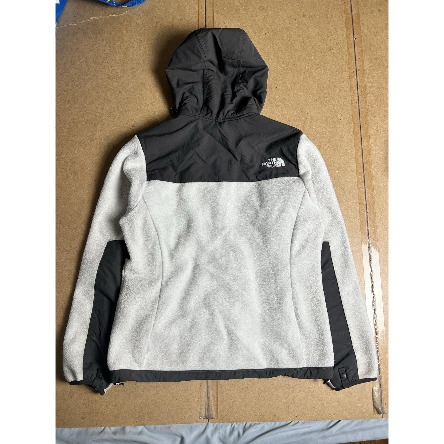 The North Face Sweater Womens S White Gray Full Zip Hooded Fleece Polartec