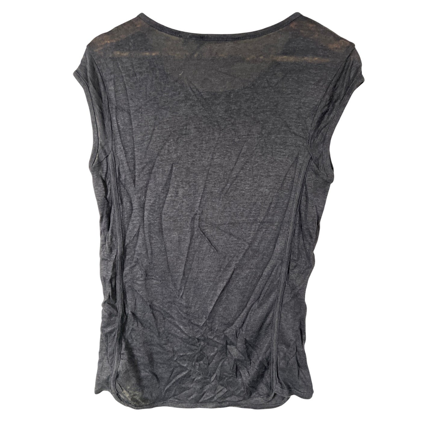 Athleta Size Small 100% Linen New Port Tee Top Navy Blue Women's