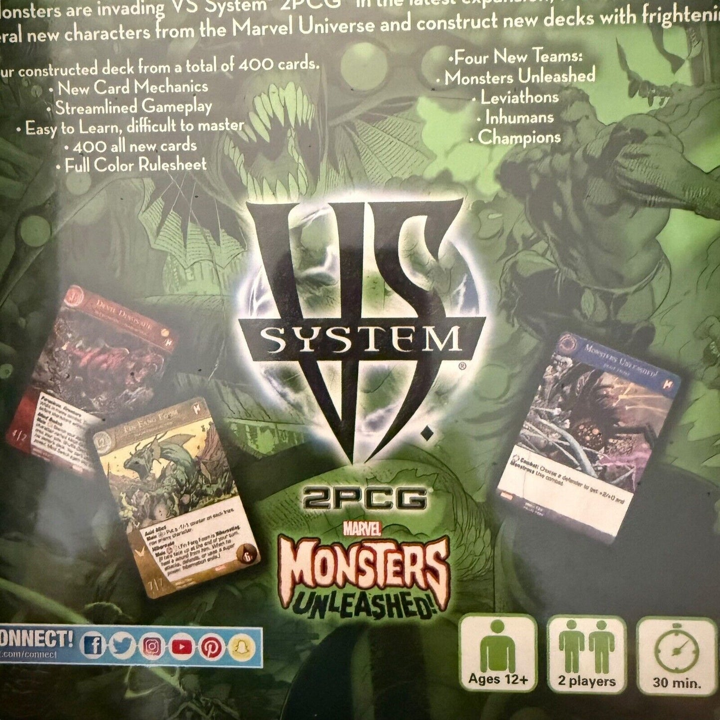 2017 Upper Deck VS System 2PCG Marvel Monsters Unleashed! 400 Card Game Set NEW!