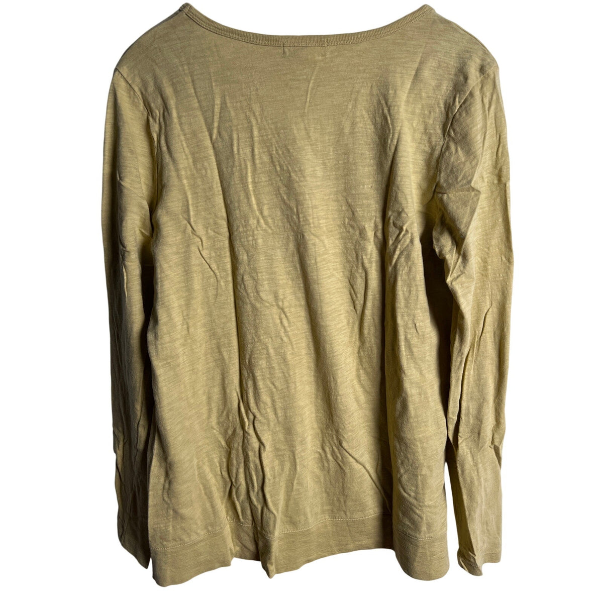 Sundance Women's Medium Top Tunic Tee Cross Hem mustard yellow Long Sleeve