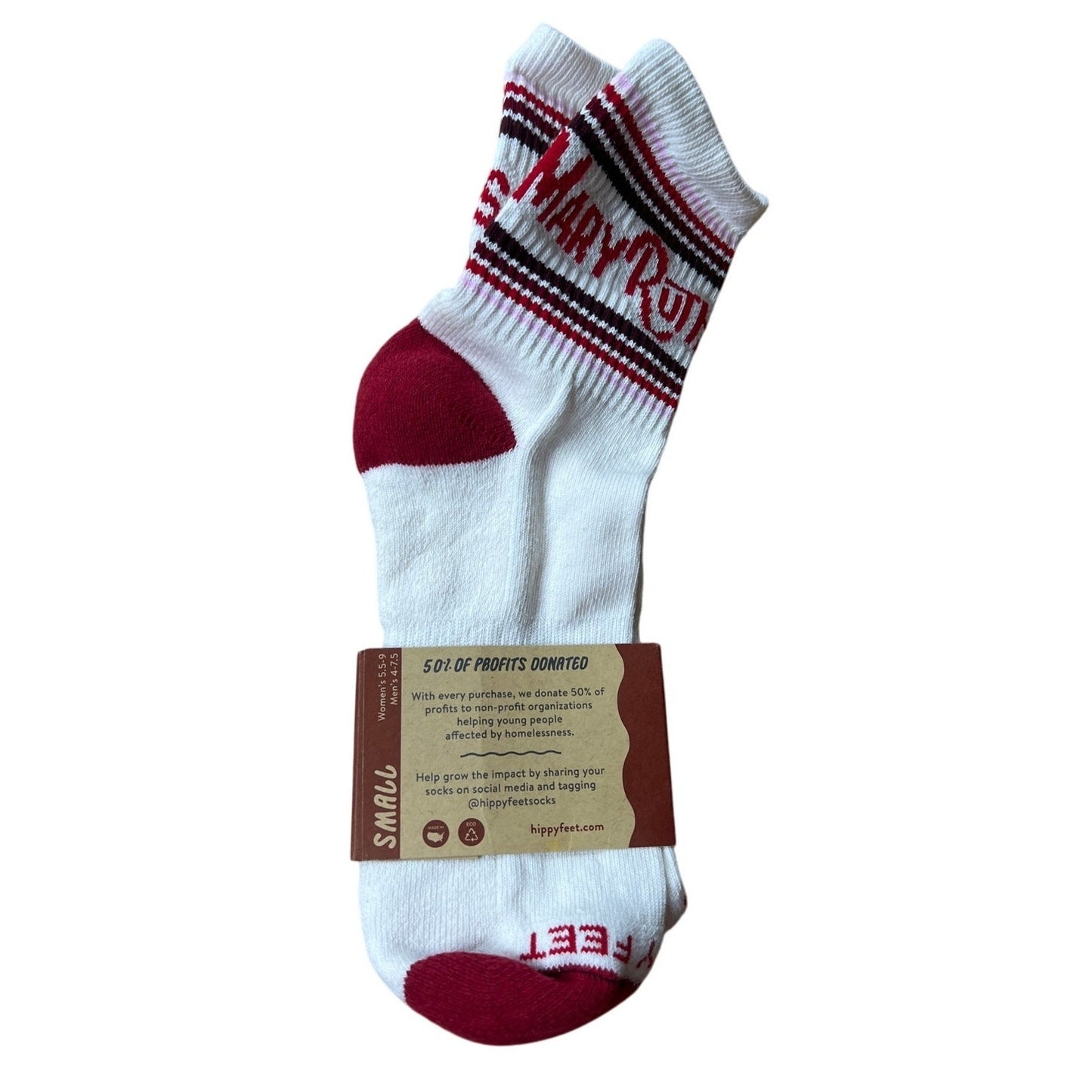 NWT Hippy Feet Marry Ruth Red/White Unisex M 4-7.5 W 5.5-9 Socks