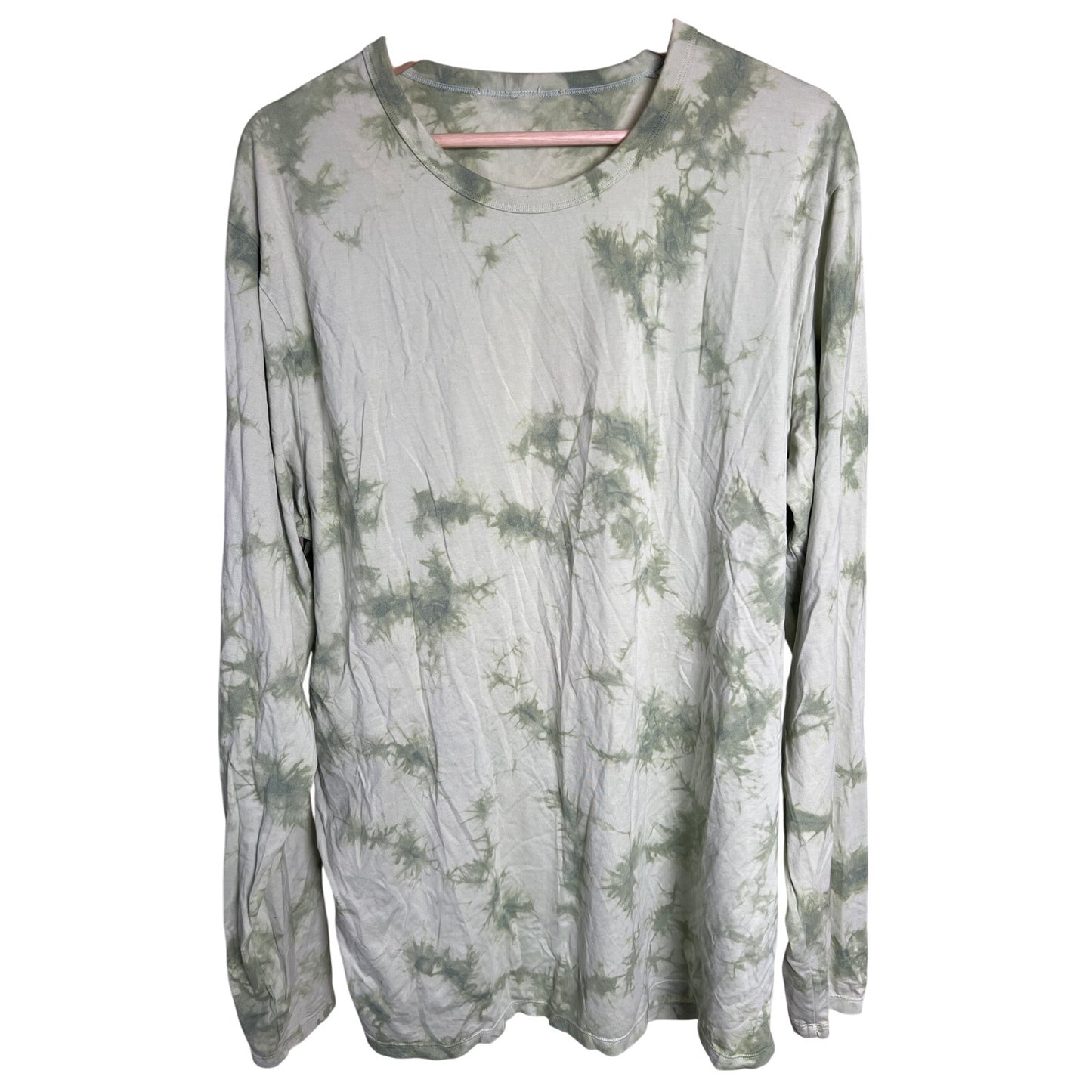 Lululemon The Fundamental Long Sleeve Shirt Green Bleach Pattern