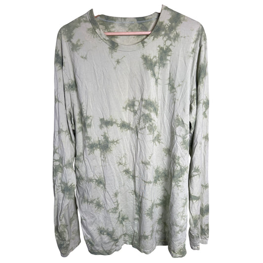 Lululemon The Fundamental Long Sleeve Shirt Green Bleach Pattern