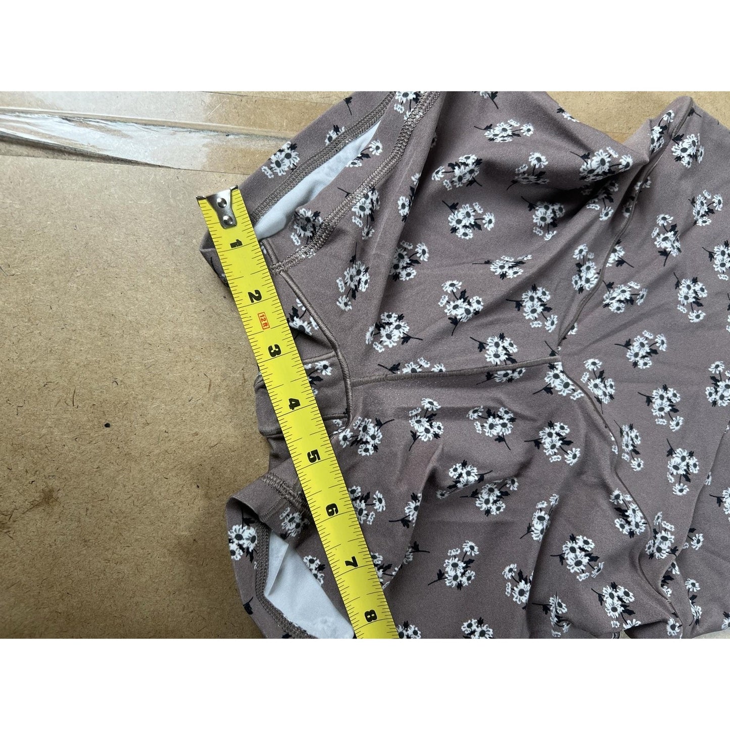 Offline by Aerie Womens 22 In Brown Floral Jersey Nylon Spandex Elastic Waist
