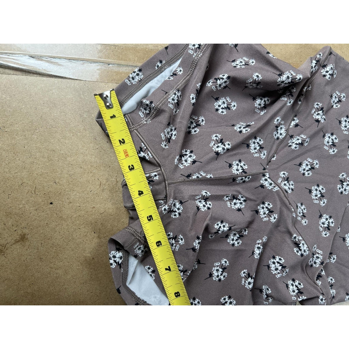 Offline by Aerie Womens 22 In Brown Floral Jersey Nylon Spandex Elastic Waist