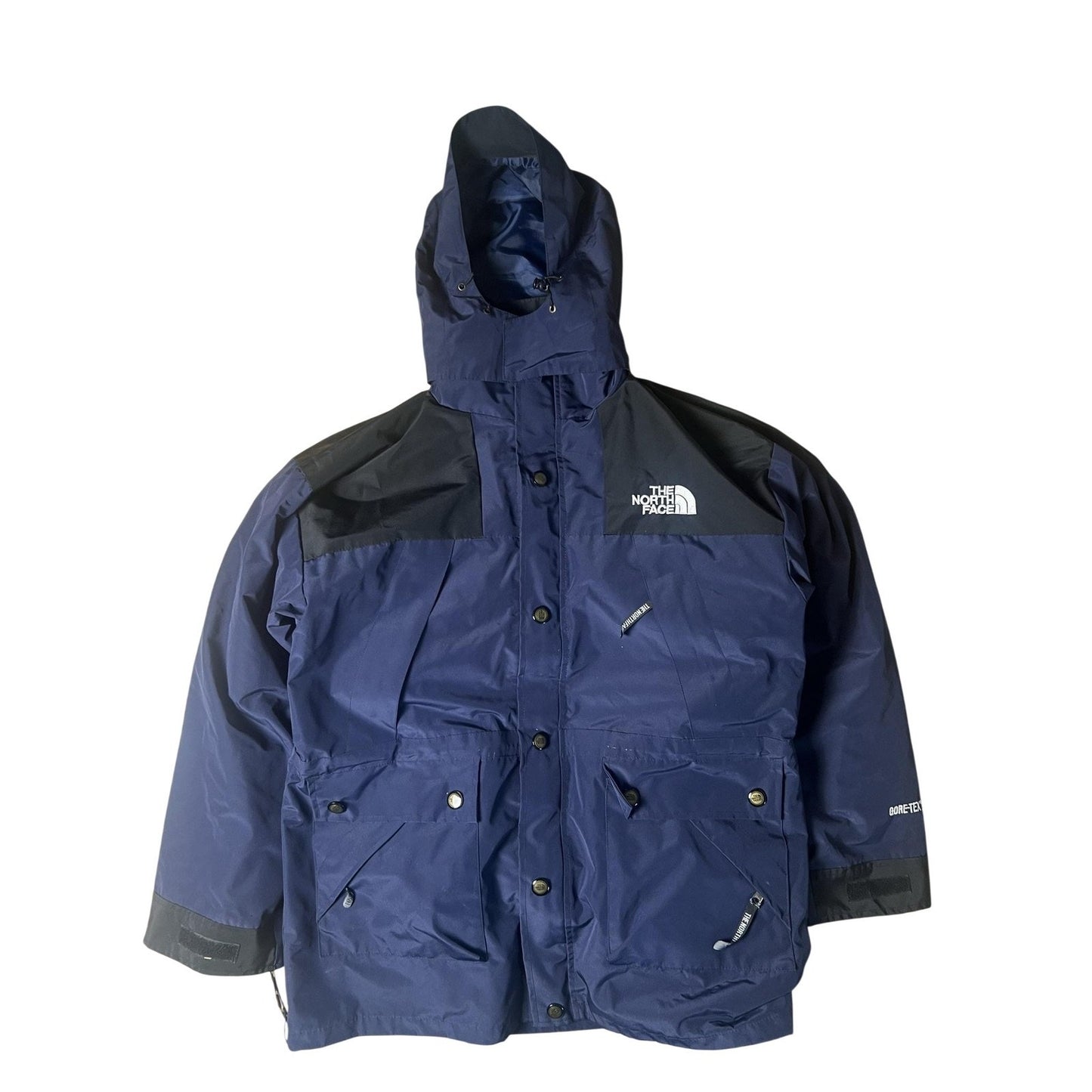 The North Face Jacket Mens L Blue Softshell Rain Coat GORE-TEX Hooded Waterproof