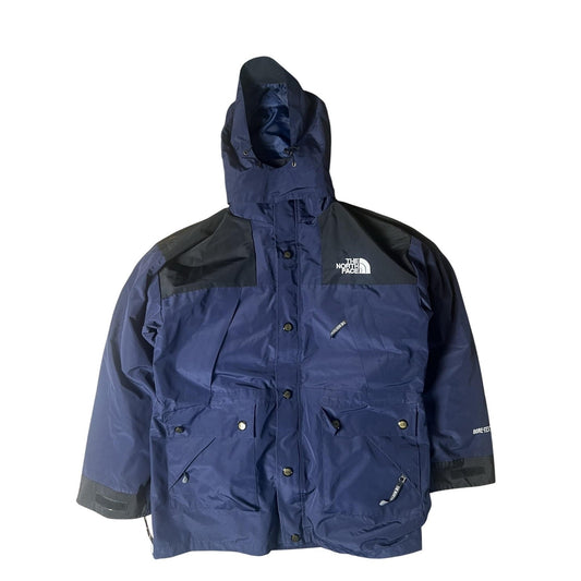 The North Face Jacket Mens L Blue Softshell Rain Coat GORE-TEX Hooded Waterproof