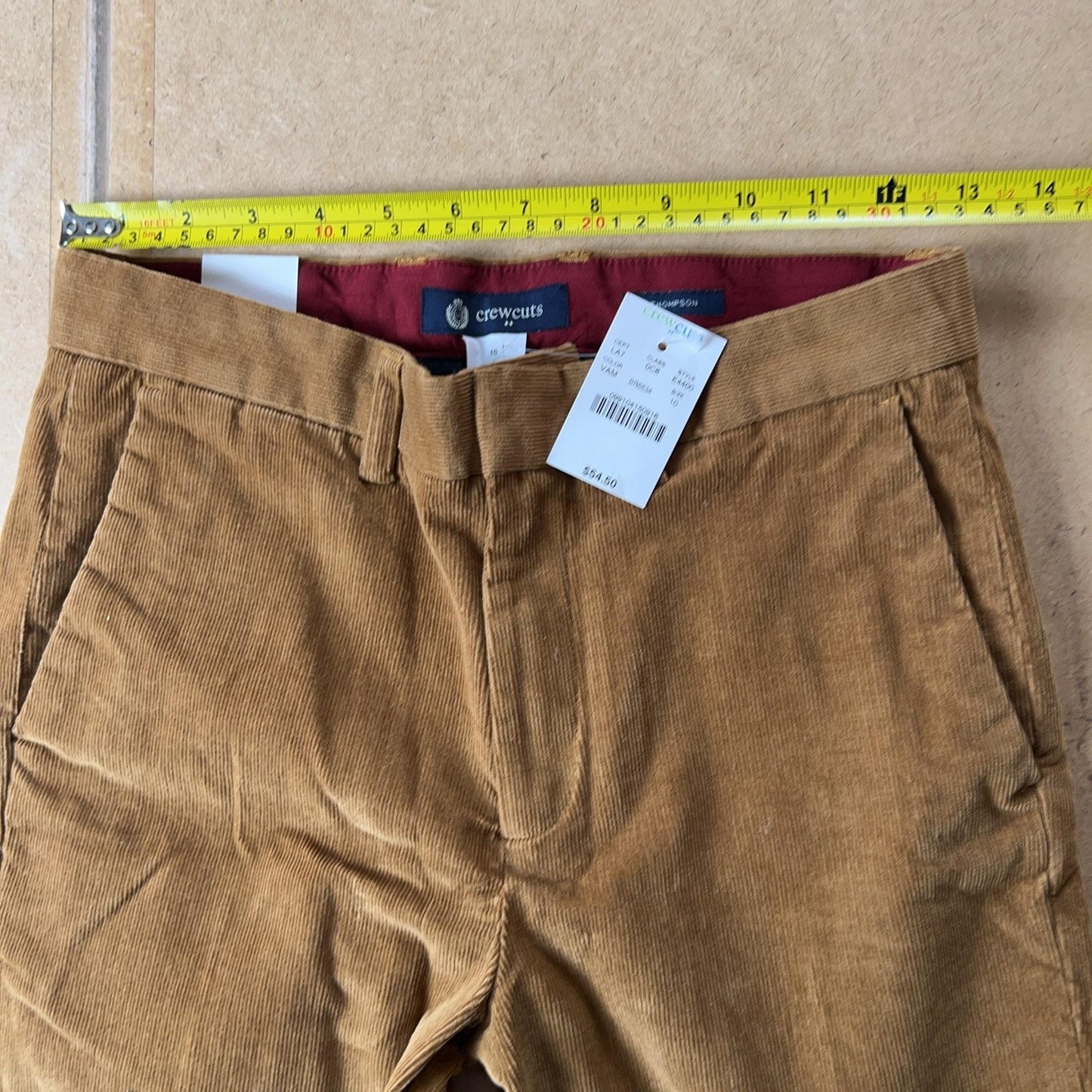 Crewcuts Bottom Teens 10 Brown Corduroy Pockets Stretch Logo Slim Thompson