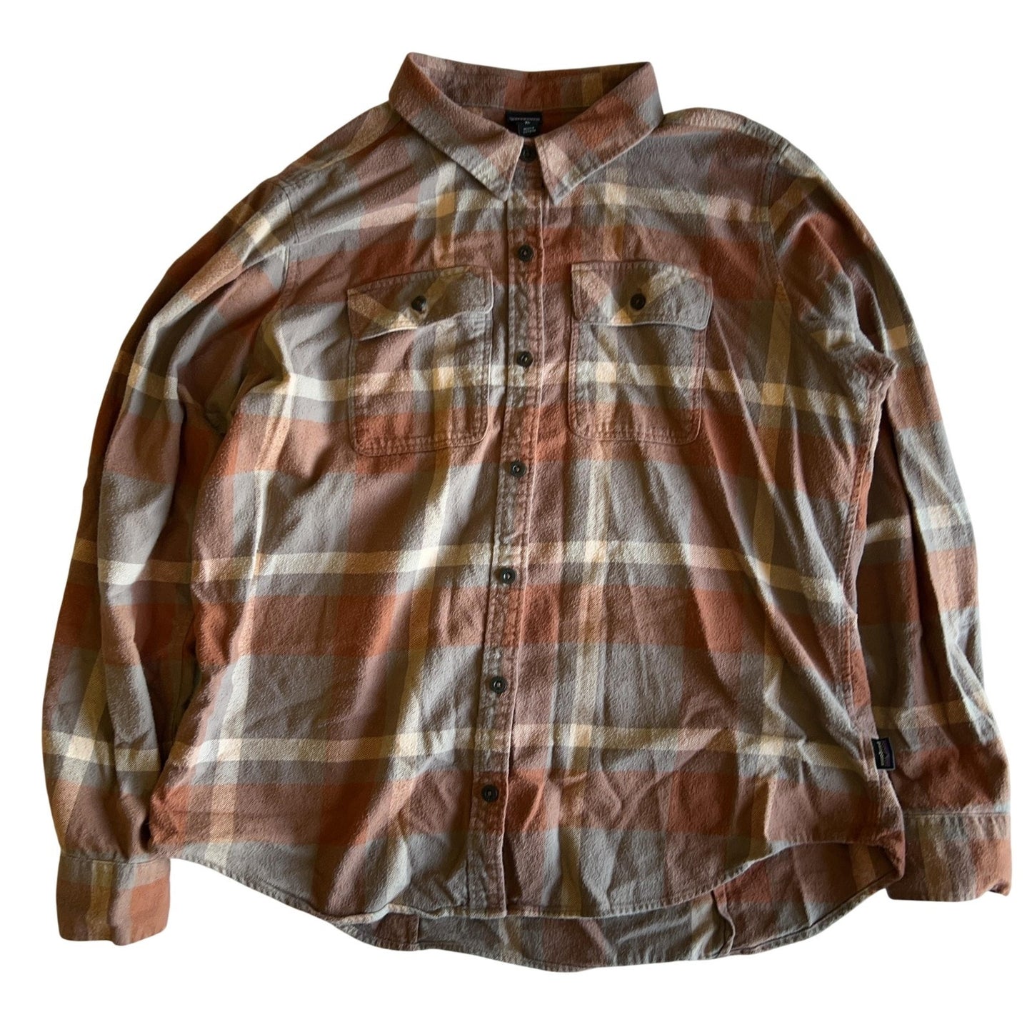 Patagonia Shirt Mens XL Brown Plaid Long Sleeve Flannel Button Up Casual