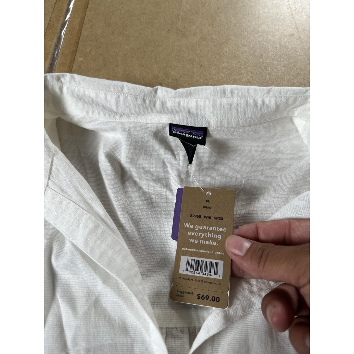 Patagonia Button-Up Womens XL White Collared Short Sleeve Lightweight Casual