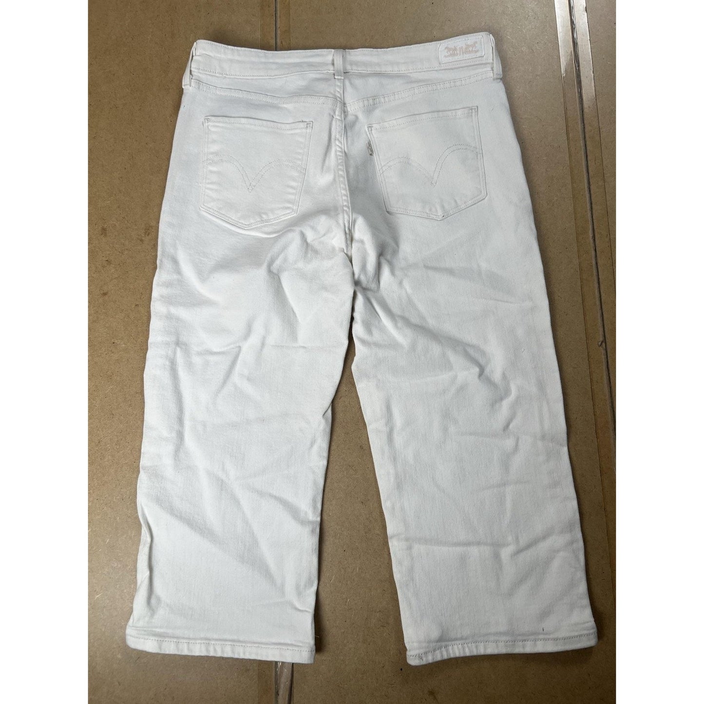 Levi's Pants Womens 8 White Denim Ankle Slim Stretch Pockets Zip Flat Front