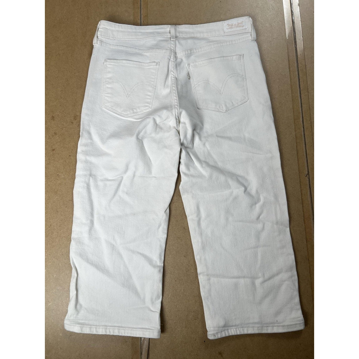 Levi's Pants Womens 8 White Denim Ankle Slim Stretch Pockets Zip Flat Front