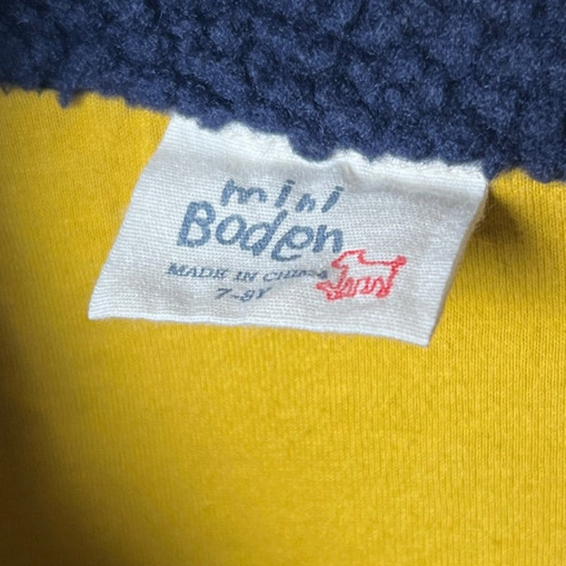 Mini Boden 7-8Y Navy/Green Convertible Lined Sherpa Jacket Vest