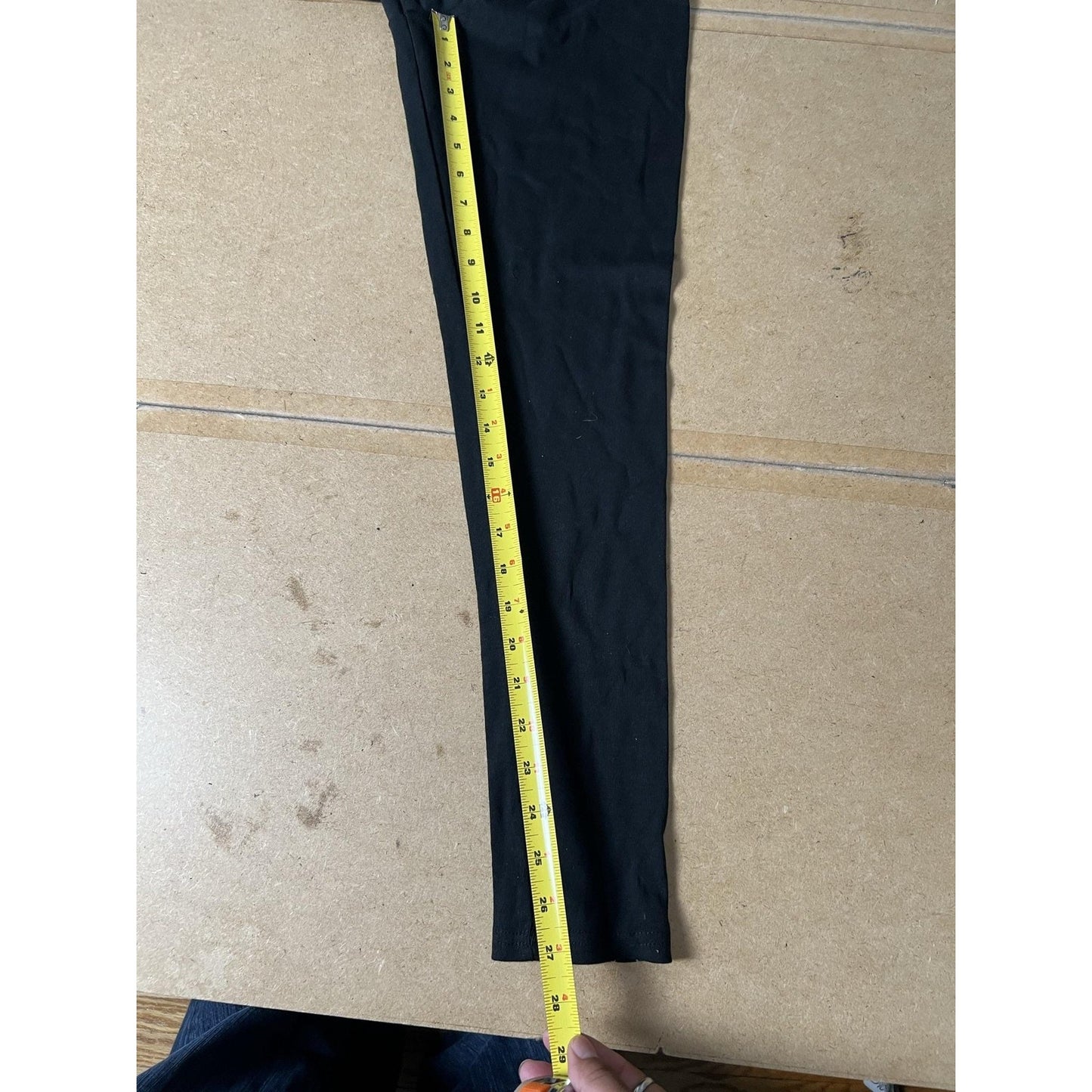 LAURA HILAVAC Leggings Womens S Black Ankle Yoga Cotton Spandex Embroidered
