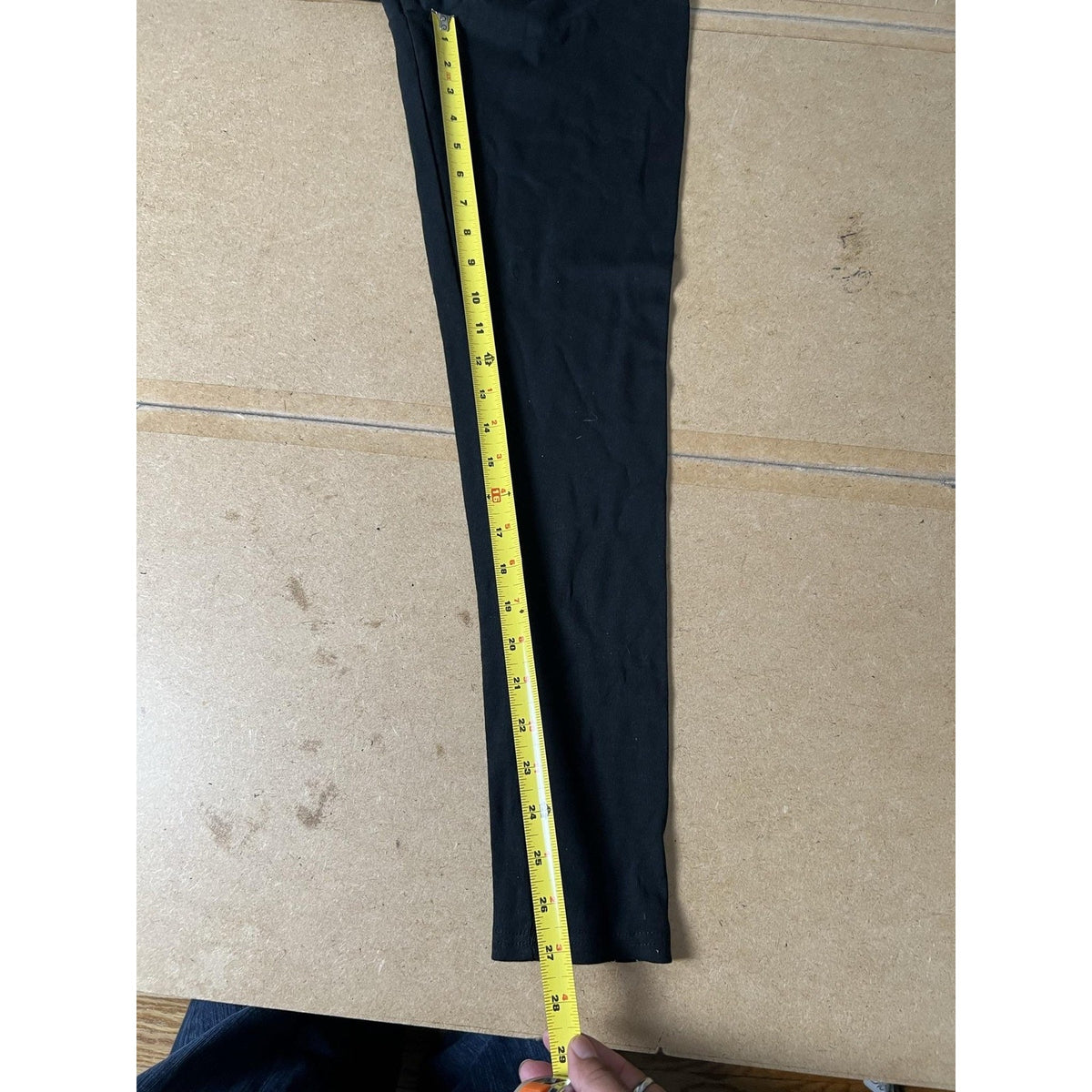 LAURA HILAVAC Leggings Womens S Black Ankle Yoga Cotton Spandex Embroidered