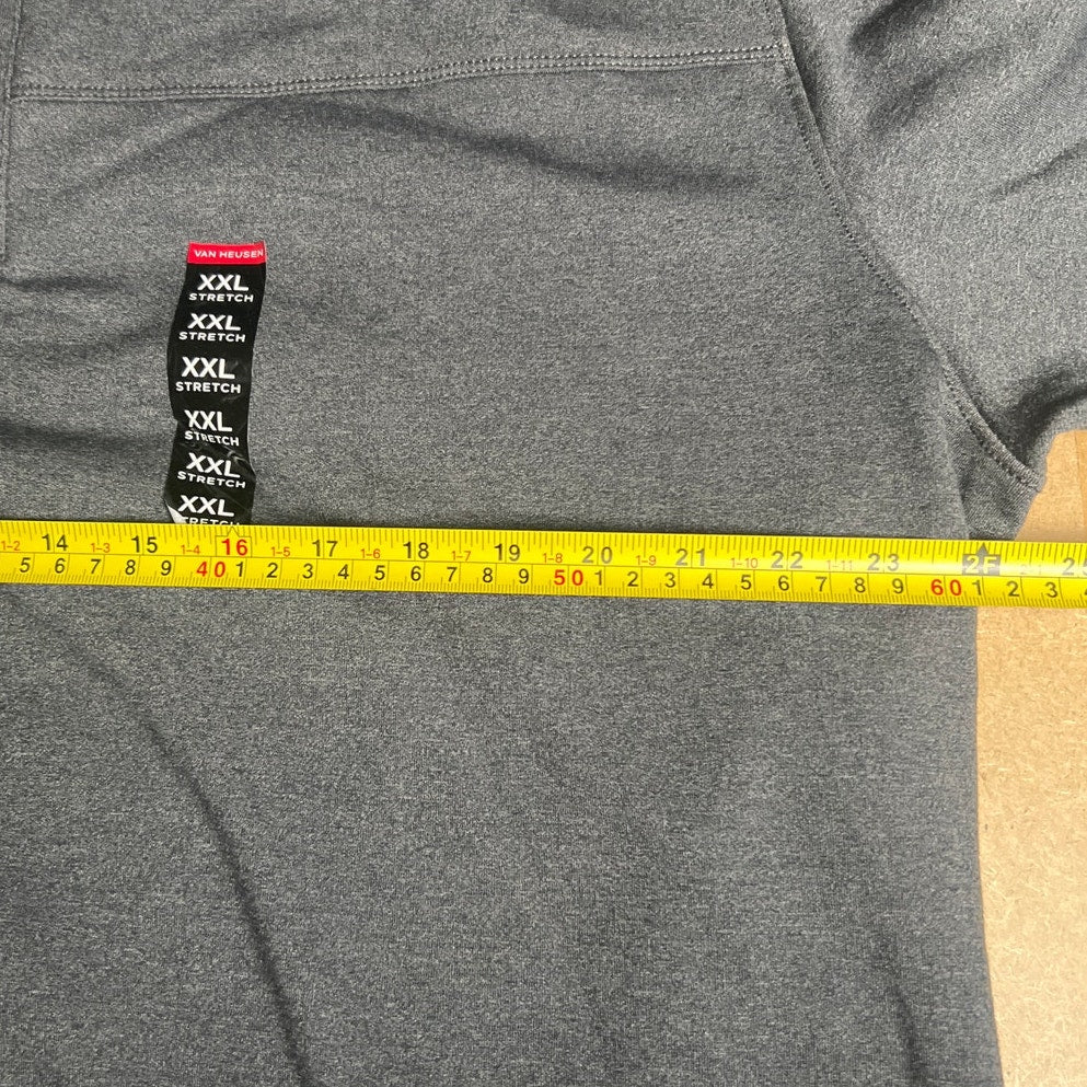 NWT Van Heusen Flex Gray 1/4 Zip-Up Pullover Men 2XL