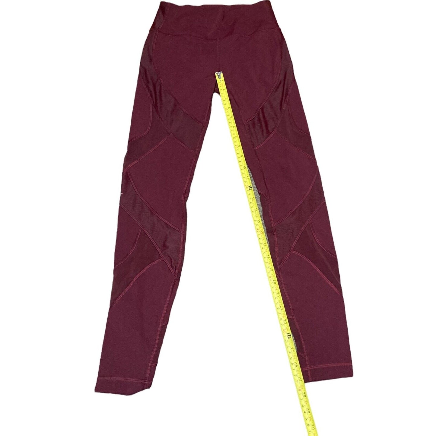 EUC Lululemon Wunder Under Crop High Rise Legging Size 6 Burgundy