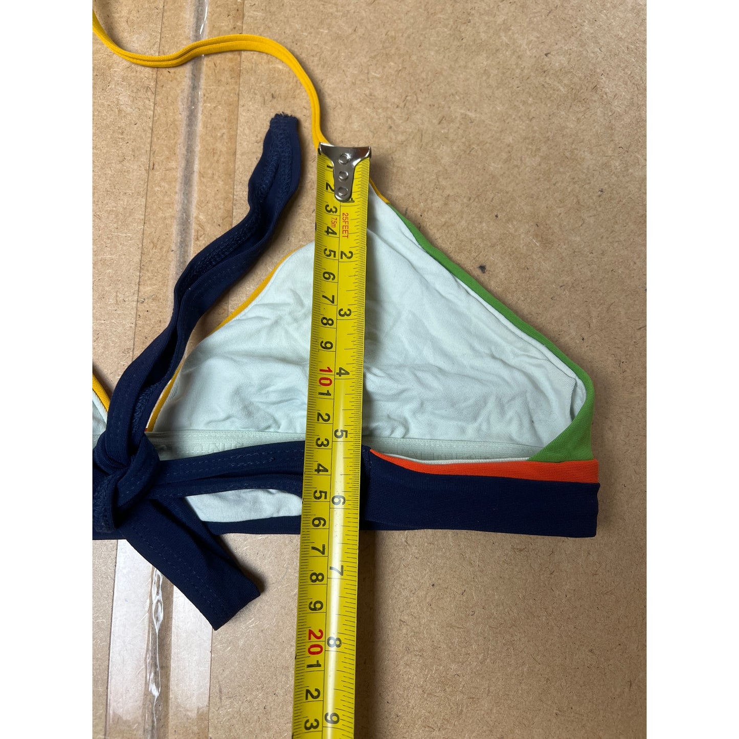 Robin Piccone Bikini Womens S Multicolor Triangle Halter Lined Swim Briefs Logo