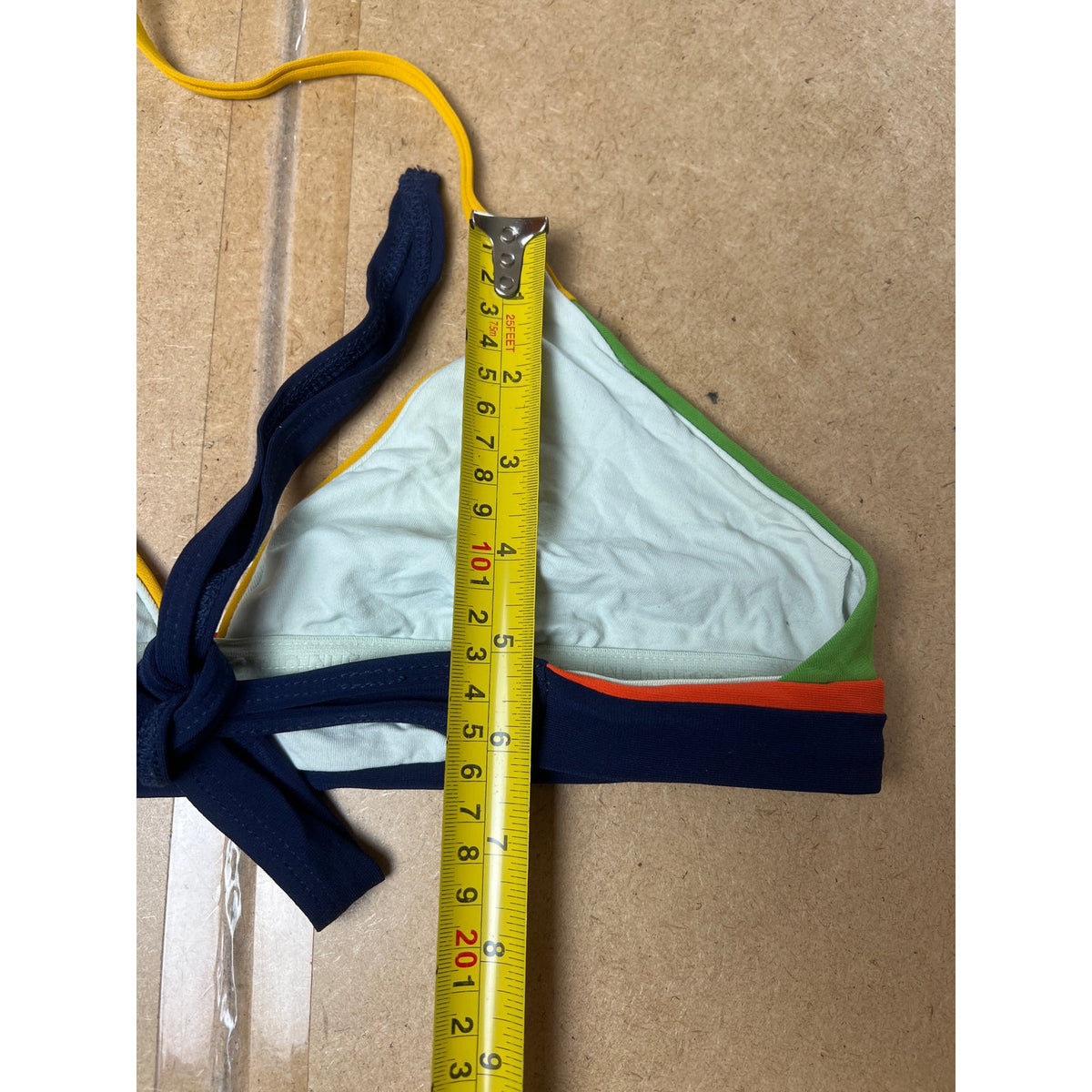 Robin Piccone Bikini Womens S Multicolor Triangle Halter Lined Swim Briefs Logo