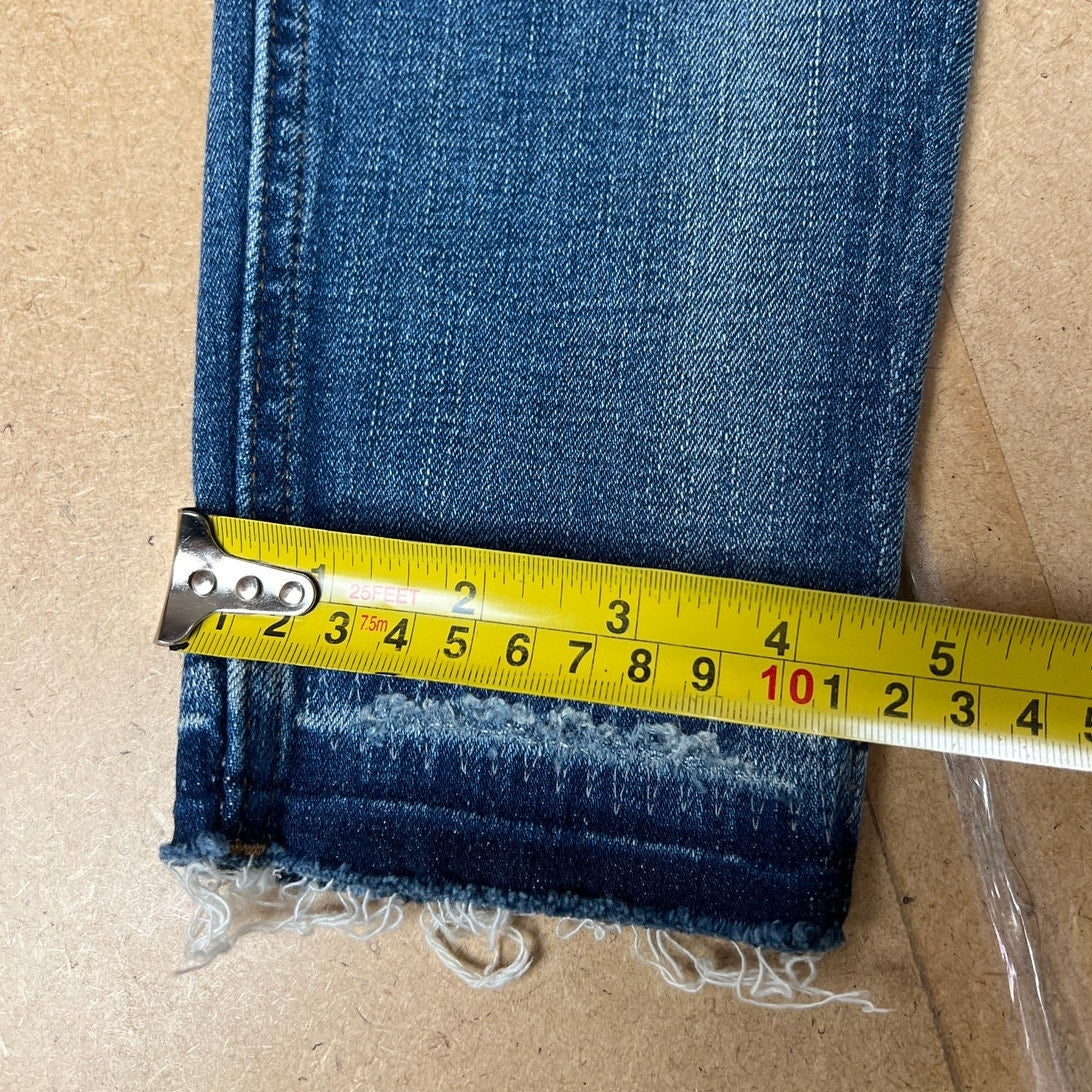 Madewell Women’s Blue Jeans 9” Rise High Rise skinny Raw Hem Sz 26