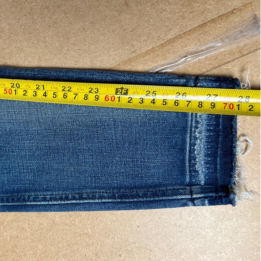 Madewell Women’s Blue Jeans 9” Rise High Rise skinny Raw Hem Sz 26