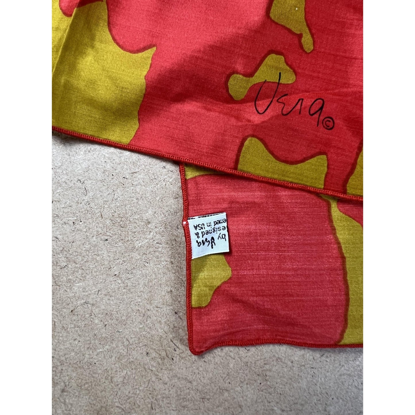 Vera Kerchief Unisex One Size Red Camouflage 100% Silk Dupion Rectangle Scarf